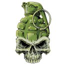 Pegatina Cráneo de granada 9 x 5 cm Grenade Skull...