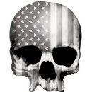 Aufkleber Totenkopf USA Flagge grau 8 x 6,5 cm USA Gray...