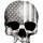 Adesivo Teschio bandiera USA grigia 8 x 6,5 cm Gray Tactical Skull Sticker Decal