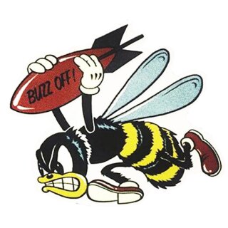 Aufkleber Killerbiene mit Bombe 7,5 x 7 cm – Killer Bee with Bomb Decal Sticker
