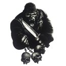 Aufkleber Gorilla Messer Totenköpfe 8,5 x 6 cm Gorilla Knife Skulls Sticker