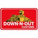 Pegatina Down n Out Cráneo Hot Rod Skull Rider 8,5 x 5,5 cm Decal Sticker