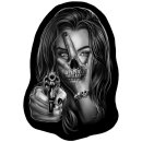 Sticker Hand of Doom 8,5 x 6 cm Sexy Girl Skull Revolver...