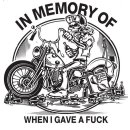 Autocollant In Memory of When I Gave a F@ck 7 x 7 cm Skull Biker Decal Sticker