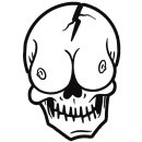 Adesivo Petto Cranico 8,5 x 6 cm Skull Boob Mini Decal...