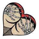 Sticker Handful of Ass 7,5 x 7,5 cm Heart Mini Decal 