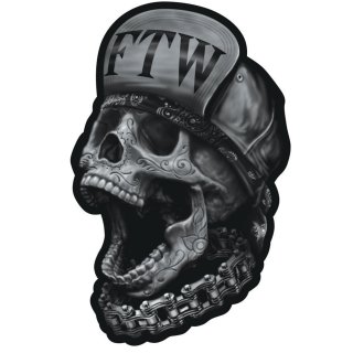 Autocollant Crâne FTW 9 x 5,5 cm Skull Mini Decal Sticker