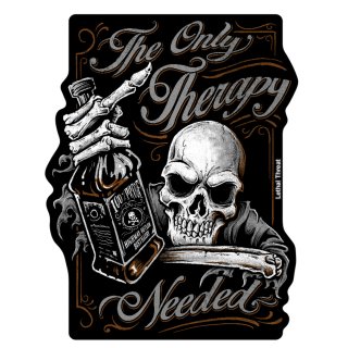 Autocollant La seule thérapie 7,5 x 6 cm The Only Therapy Skull Decal Sticker