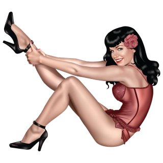 Autocollant Pin-up classique Girl 8 x 6,5 cm Sexy Classic Pin Up Girl Decal Sticker