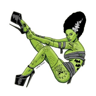 Sticker Bride Of Frankenstein Pin Up Girl 6,5 x 6,5 cm Mini Decal 