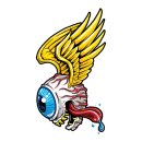 Sticker Flying Monster Eyeball 8,5 x 4,5 cm Wings Mini...