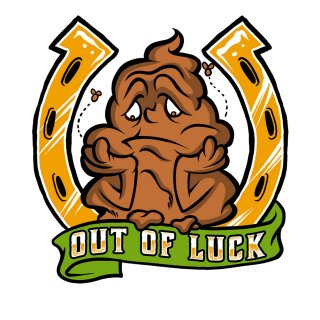 Sticker Sh*t Out of Luck 6,5 x 6,5 cm Mini Decal 