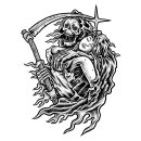 Sticker Reaper Lust Over Love 8,5 x 6,5 cm Mini Decal 