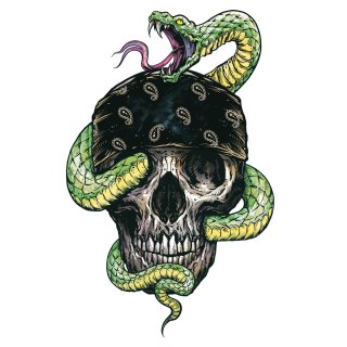 Adesivo Serpenti Cranio Bandana 9 x 6 cm Snake Skull Mini Decal Sticker