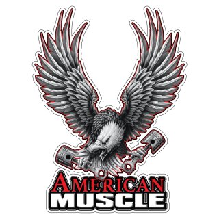 Adesivo Aquila muscolare americana 17 x 12,5 cm American Muscle Eagle Decal 