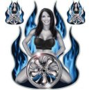 Sticker-Set Hot Wheels Pin Up Girl 16 x 12,5 cm Sexy Blue...