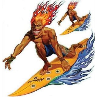 Set di adesivi Surf Freak stravagante 17 x 14 cm – Adesivo Wave Dancer