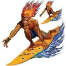 Aufkleber-Set ausgeflippter Surf Freak 17 x 14 cm – Wave Dancer Decal Sticker