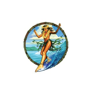 Autocollant Vagues sexy surfant dans les Caraïbes 15 cm Wave Dancer Girl Sticker Decal