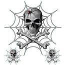 Sticker-Set Black Widow Spider Skull 14,5x14,5 cm Decal...