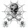 Pegatina-Set Araña negra Cráneo14,5x14,5 cm Black Widow Spider Skull Sticker 
