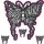 Autocollant-Set Papillon 14x13,5 cm Believe Love Faith Hope Butterfly Decal 