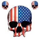 Sticker-Set USA Flag Skull 15,5x12 cm Decal Motorcycle...