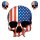 Adesivo-Set USA Bandiera Striscione Cranio 15,5x12 cm Flag Skull Decal Sticker