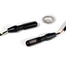 3en1 Clignotant-feu arrière-stop LED Mini Micro Aluminium teinté noir ECE