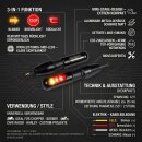 3en1 Clignotant-feu arrière-stop LED Mini Micro Aluminium teinté noir ECE