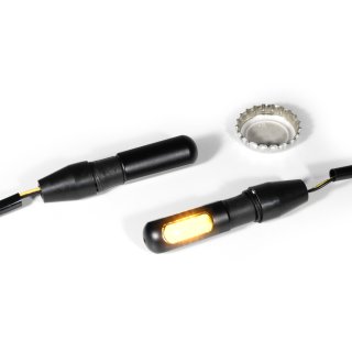 Mini indicator Micro Stake LED set black tinted aluminum ECE Chopper Custom