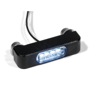 Mini LED Kennzeichenbeleuchtung Alu Schwarz Motorrad Nummernschild Auto Anhänger