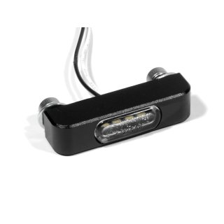 Telaio Portatarga Moto Con LED Bianchi | 6 Luci | Alluminio Nero | 18,4 X 10,7 Cm | Radiantz