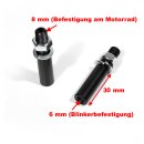 Indicator extensions adapter 30 mm from M6 to M8 Set Black Motorcycle Universal