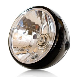 7" Faro Nevo H4 Negro Montaje lateral transparente ECE Universal
