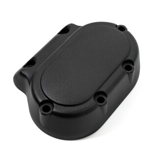 Getriebedeckel Smooth Schwarz End Cover für Harley Big Twin Cam Evo 1987 - 2006