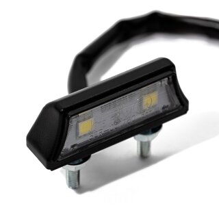 Mini LED license plate light aluminum black motorcycle Custom ECE universal