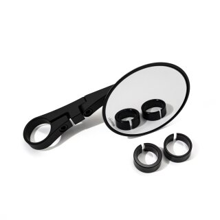 Lenkerendenspiegel Motorrad Spiegel dünn E-geprüft Alu Set Schwarz 7/8 1 Zoll