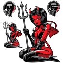 Pin Up Teufel Girl Aufkleber Set – Devil Sticker...