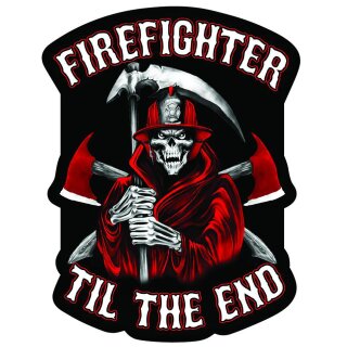 Aufkleber Feuerwehrmann Bis zum Ende 14 x 18 cm – Firefighter Til The Ende Decal