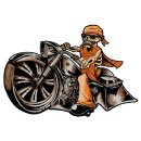 Aufkleber Tiefer und Schneller Biker 6,4 x 8,5 cm – Low And Slow Mini Sticker