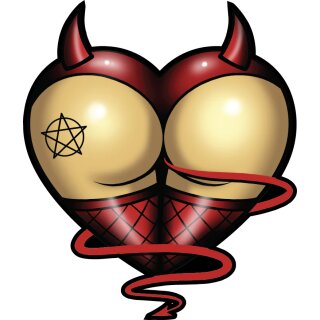 Aufkleber Teufel Hintern 6,3 x 8,5 cm – Devil Ass Mini Sticker
