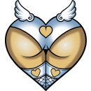Aufkleber Engel Hintern 6,3 x 8,5 cm – Angel Ass Mini Decal