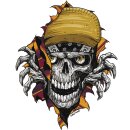 Aufkleber zerreißender Totenkopf Mini Sticker 9 x 5...