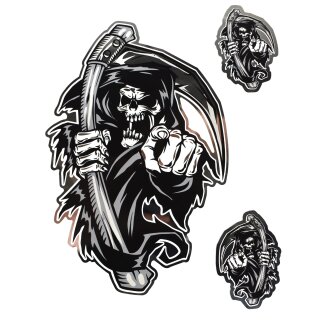 Chrome decal Grim Reaper 14 x 15.2 cm – Reapers Choice Chrome Decal