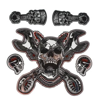 Chrome decal set skull workshop 14 x 15 cm – Build Modify Skull Chrome Decal