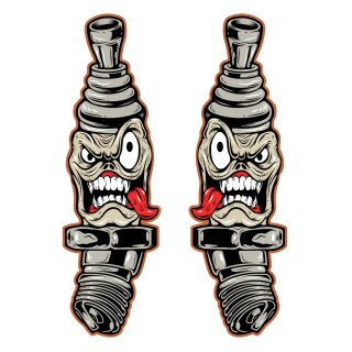 Set dautocollants Rude & Crude 8 x 6 cm – Mr. Sparkey LT RT Mini Decal Sticker