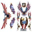 Sticker set Eagle USA 2x 28 x 15 cm – 10 pcs Flying...