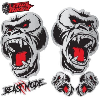 Chrome sticker set Gorilla 2x 28 x 15 cm – 10-piece Beast Mode Series Chrome Sticker Pack
