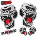 Chrome sticker set Gorilla 2x 28 x 15 cm – 10-piece Beast Mode Series Chrome Sticker Pack